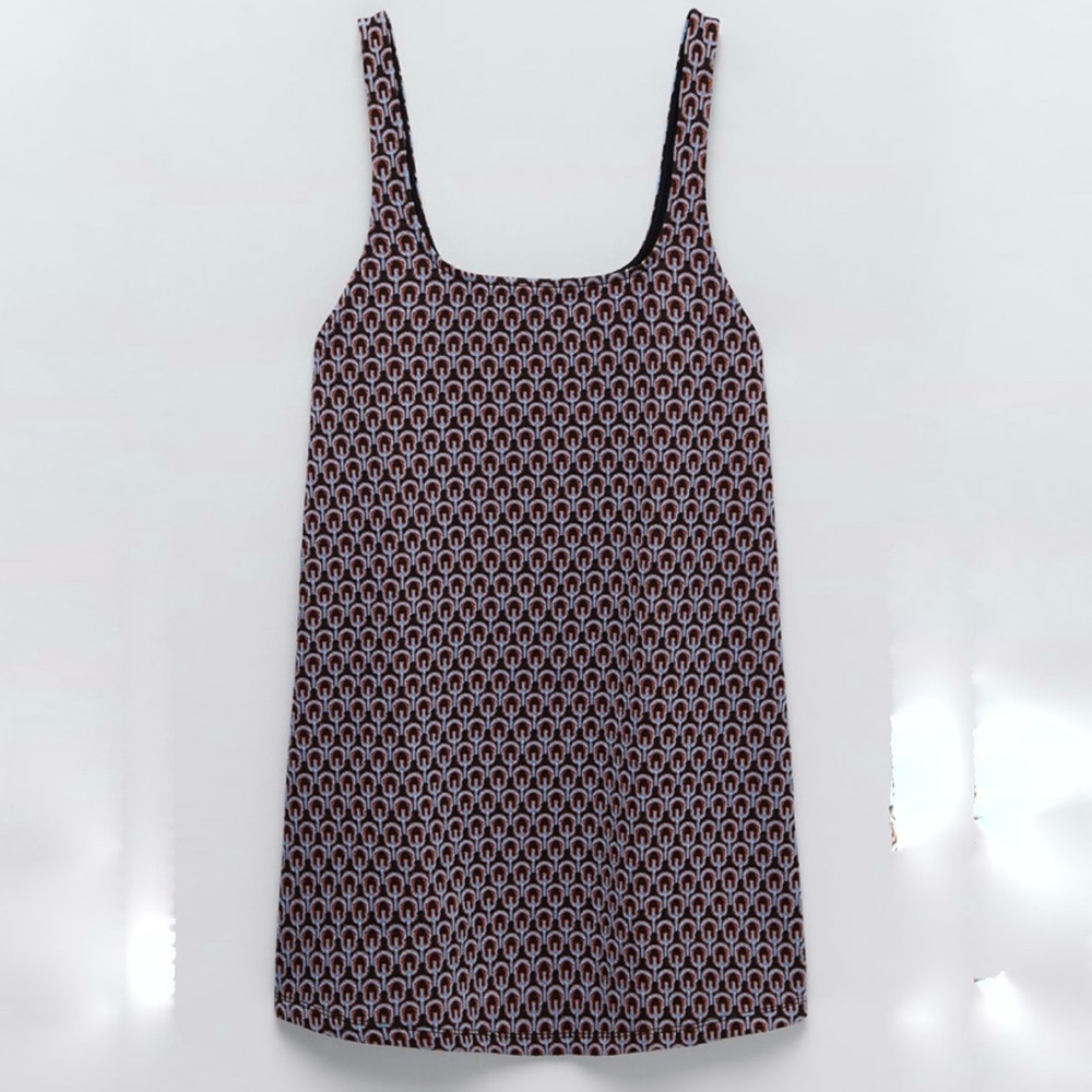 Zara Knit Mini Dress / Printed Jacquard Dress